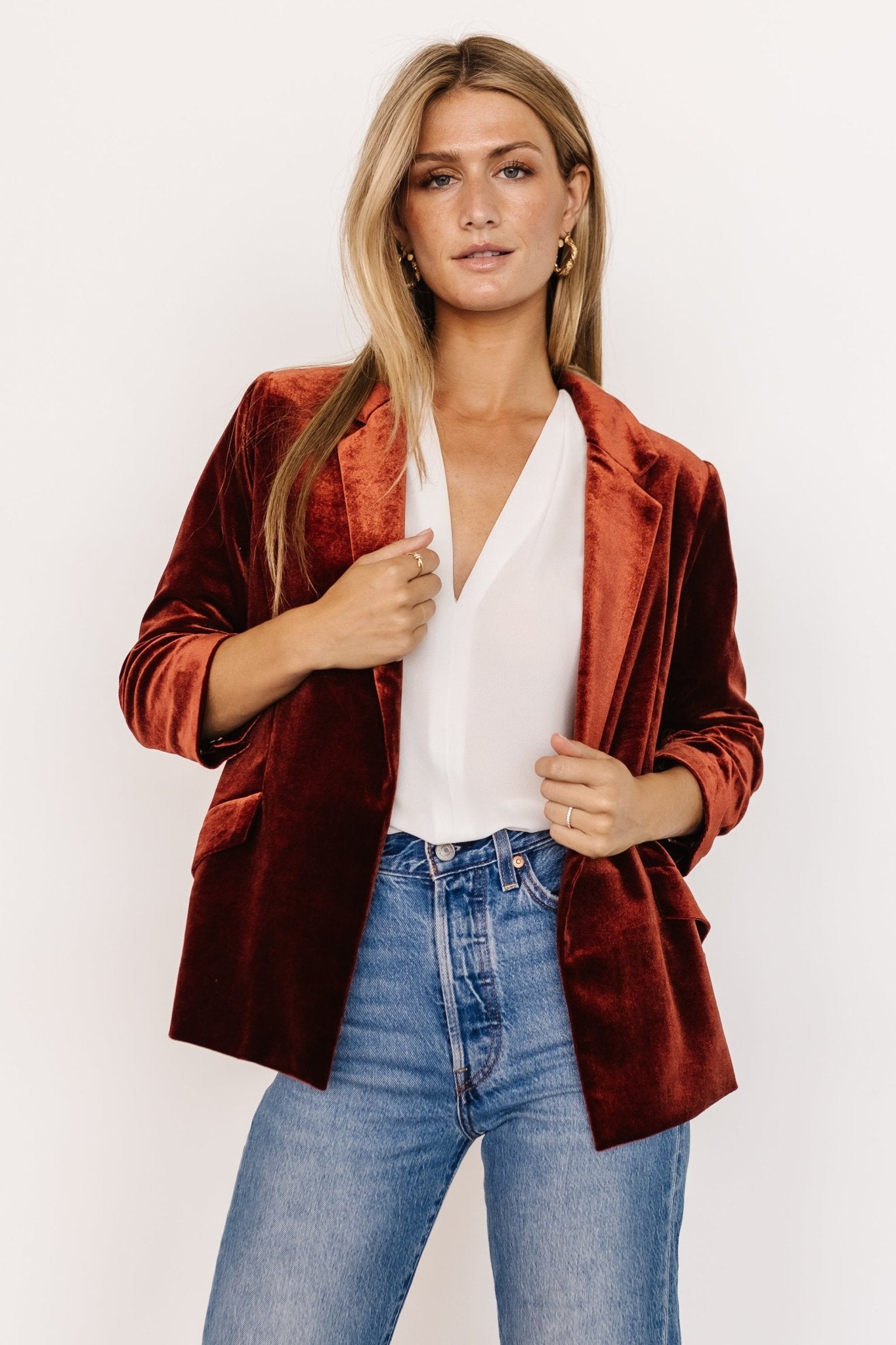 Brinton Velvet Blazer | Cinnamon - Baltic Born