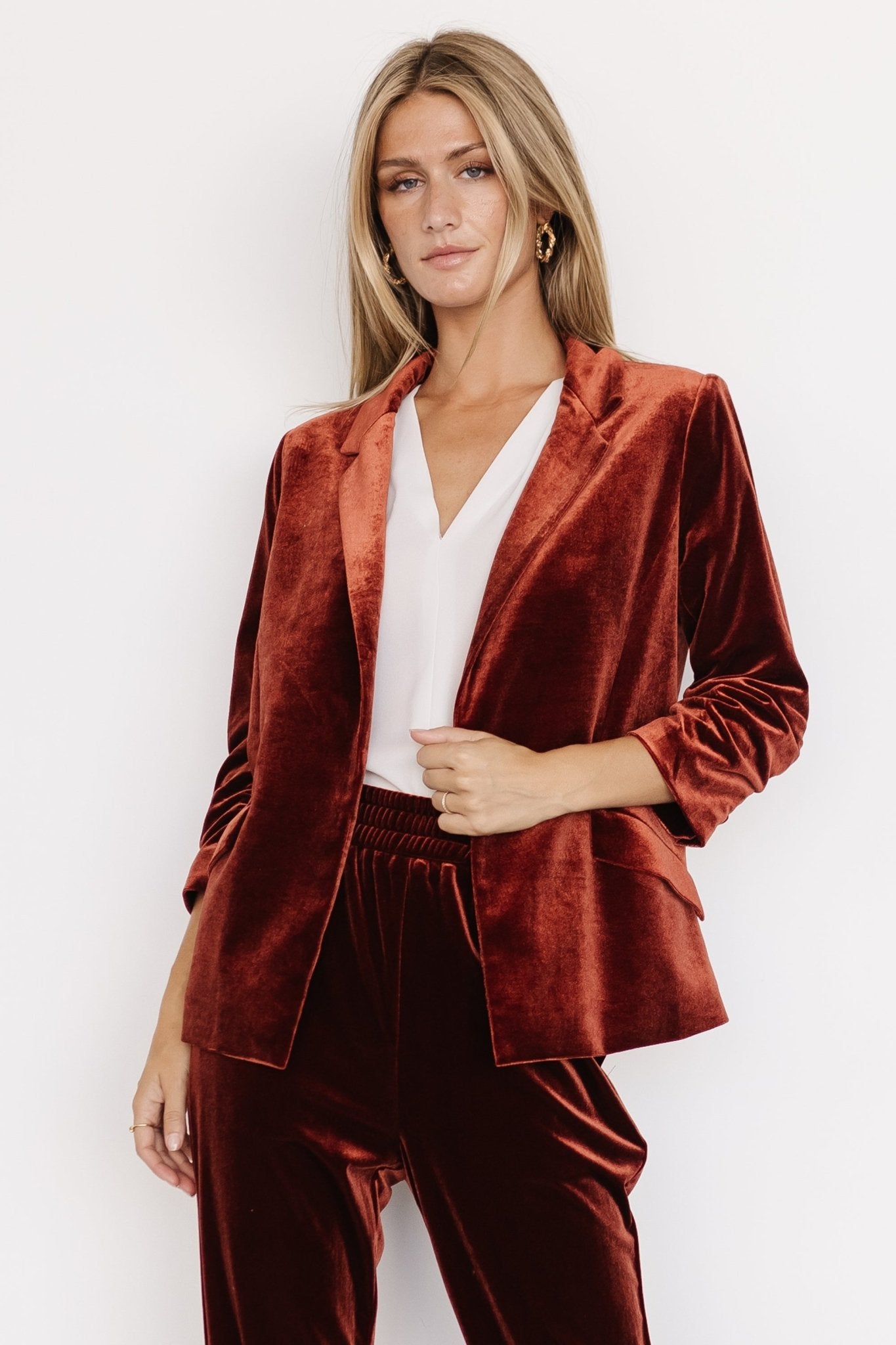 Brinton Velvet Blazer | Cinnamon - Baltic Born