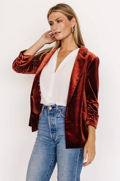 Brinton Velvet Blazer | Cinnamon - Baltic Born