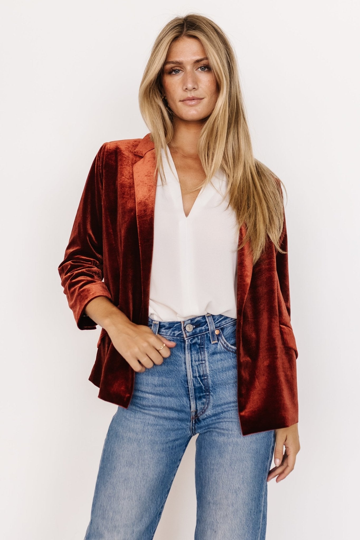 Brinton Velvet Blazer | Cinnamon - Baltic Born