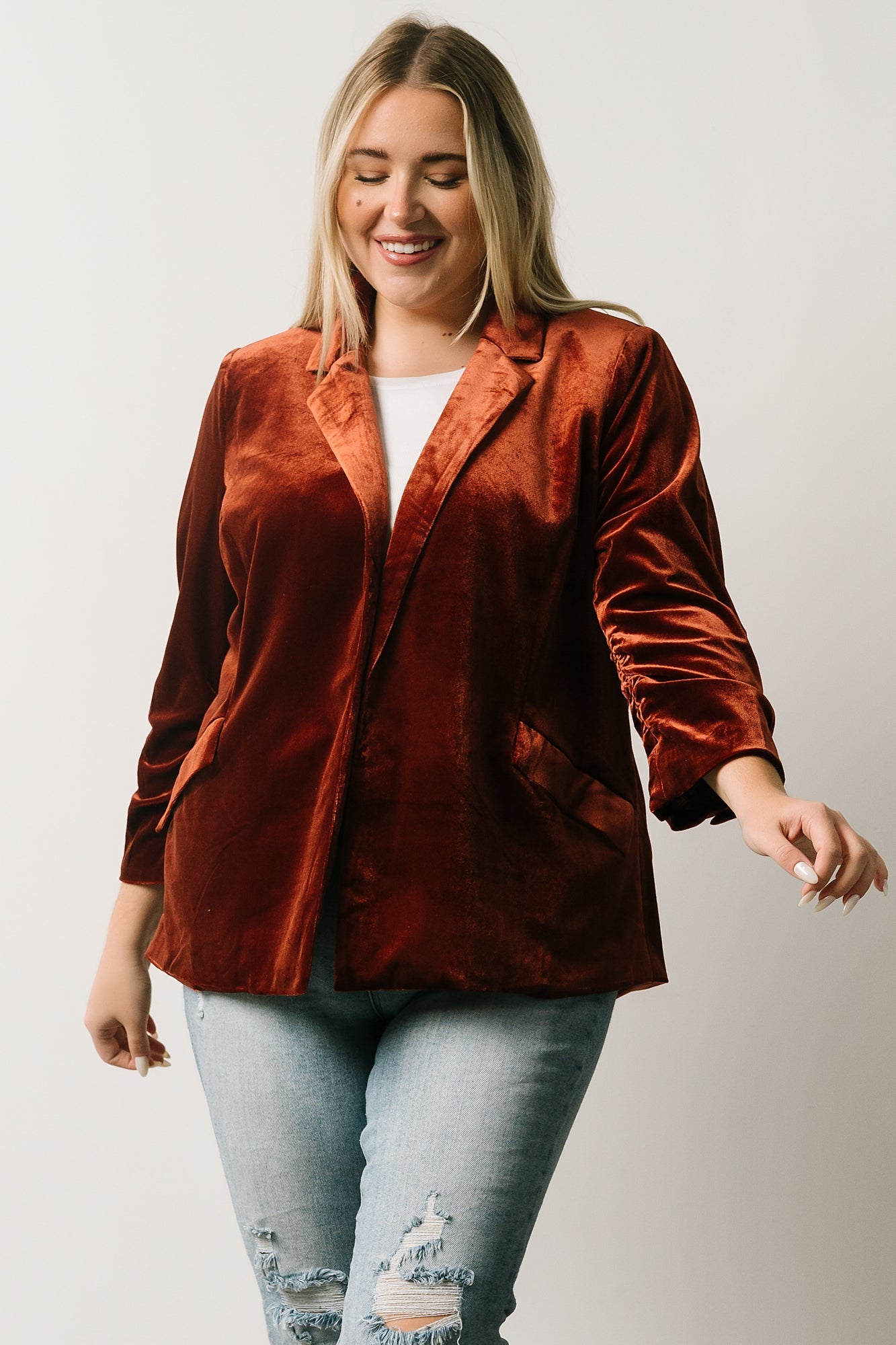 Brinton Velvet Blazer | Cinnamon - Baltic Born