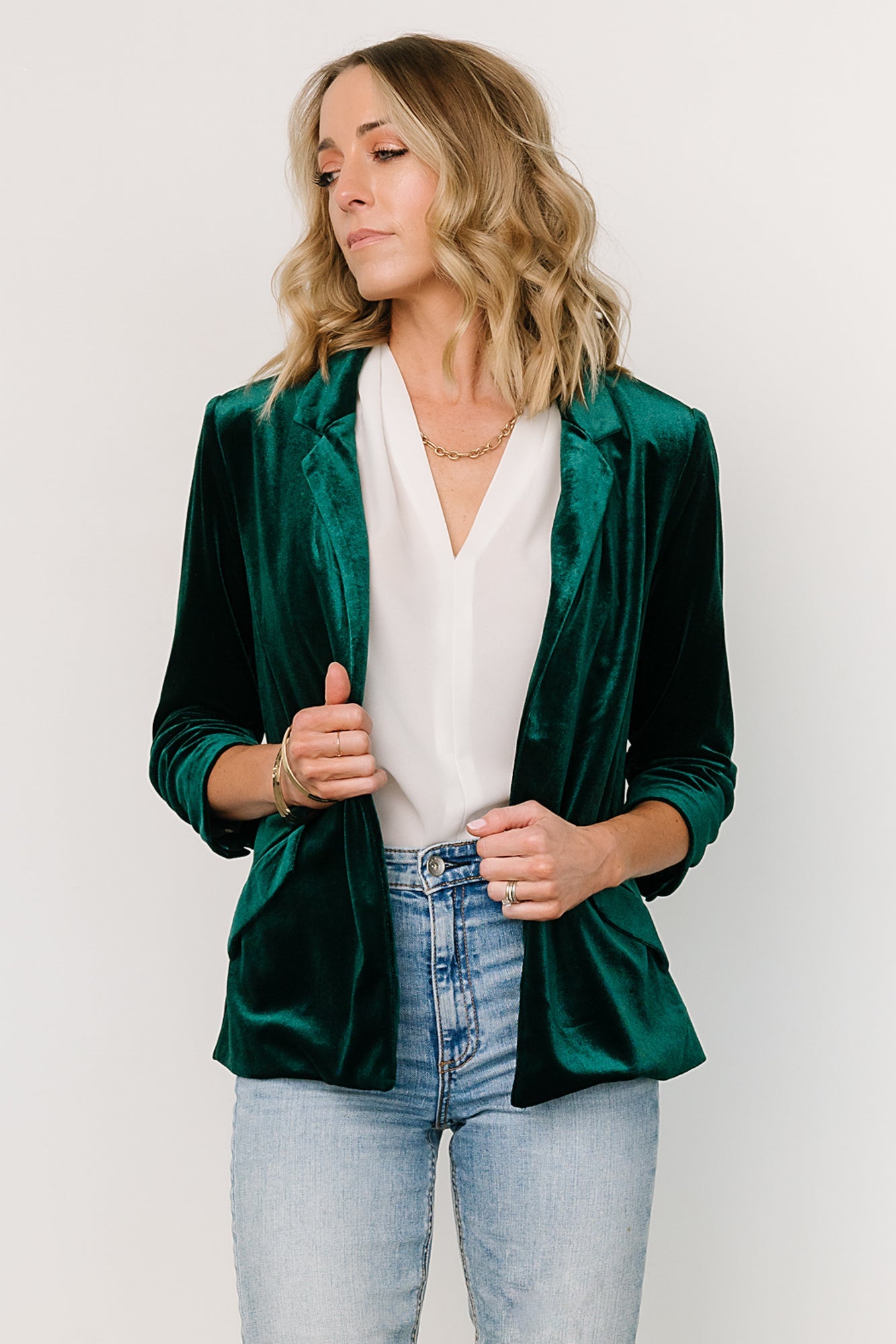 Brinton Velvet Blazer | Dark Green - Baltic Born