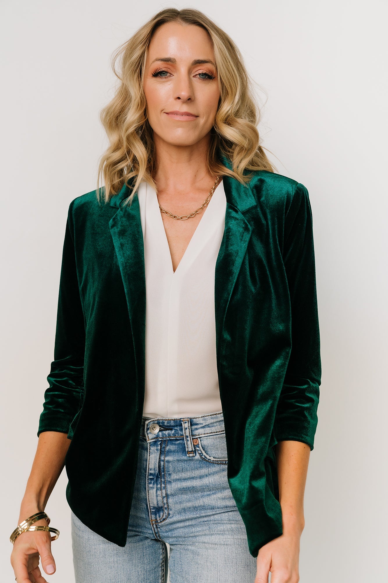 Brinton Velvet Blazer | Dark Green - Baltic Born