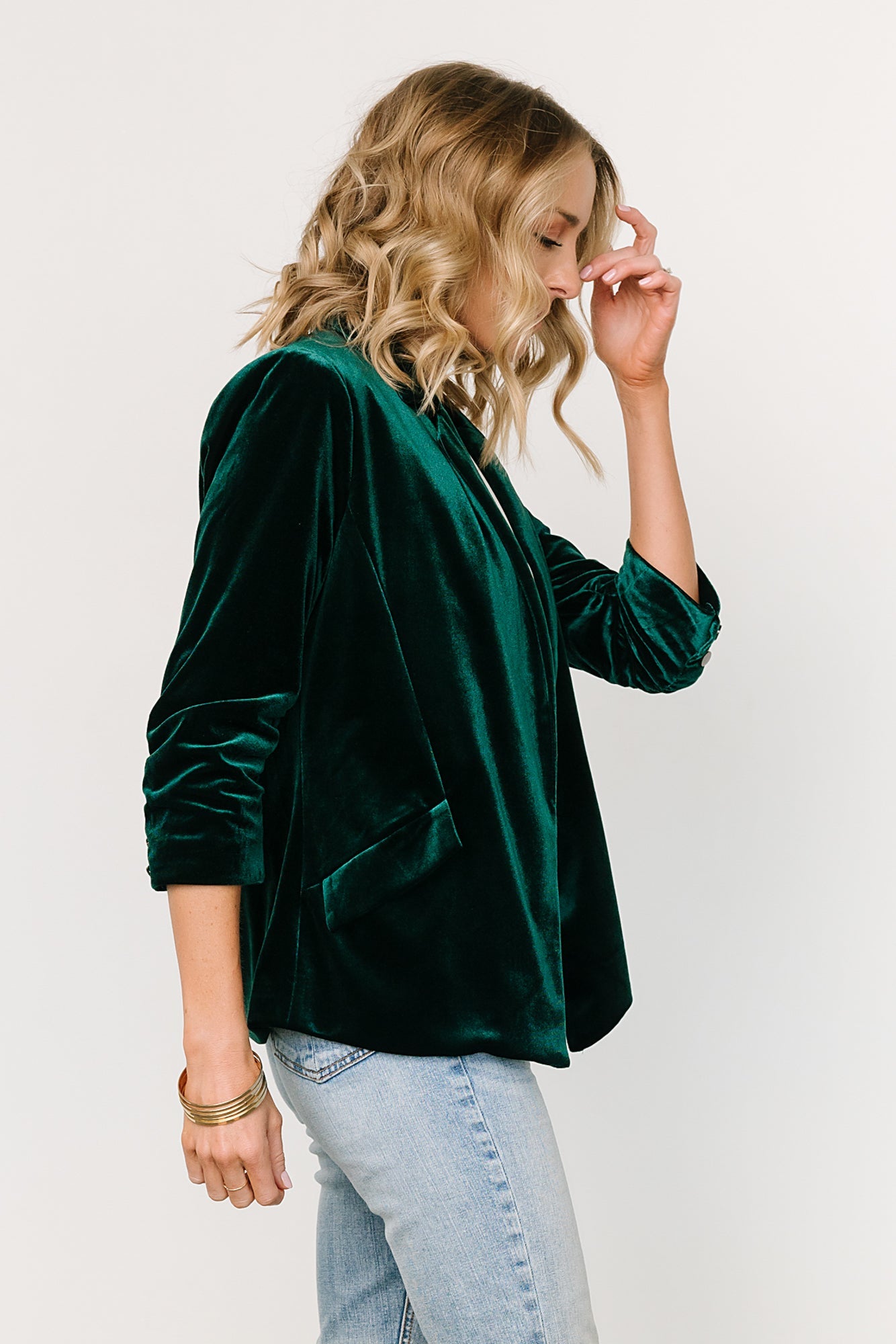 Brinton Velvet Blazer | Dark Green - Baltic Born