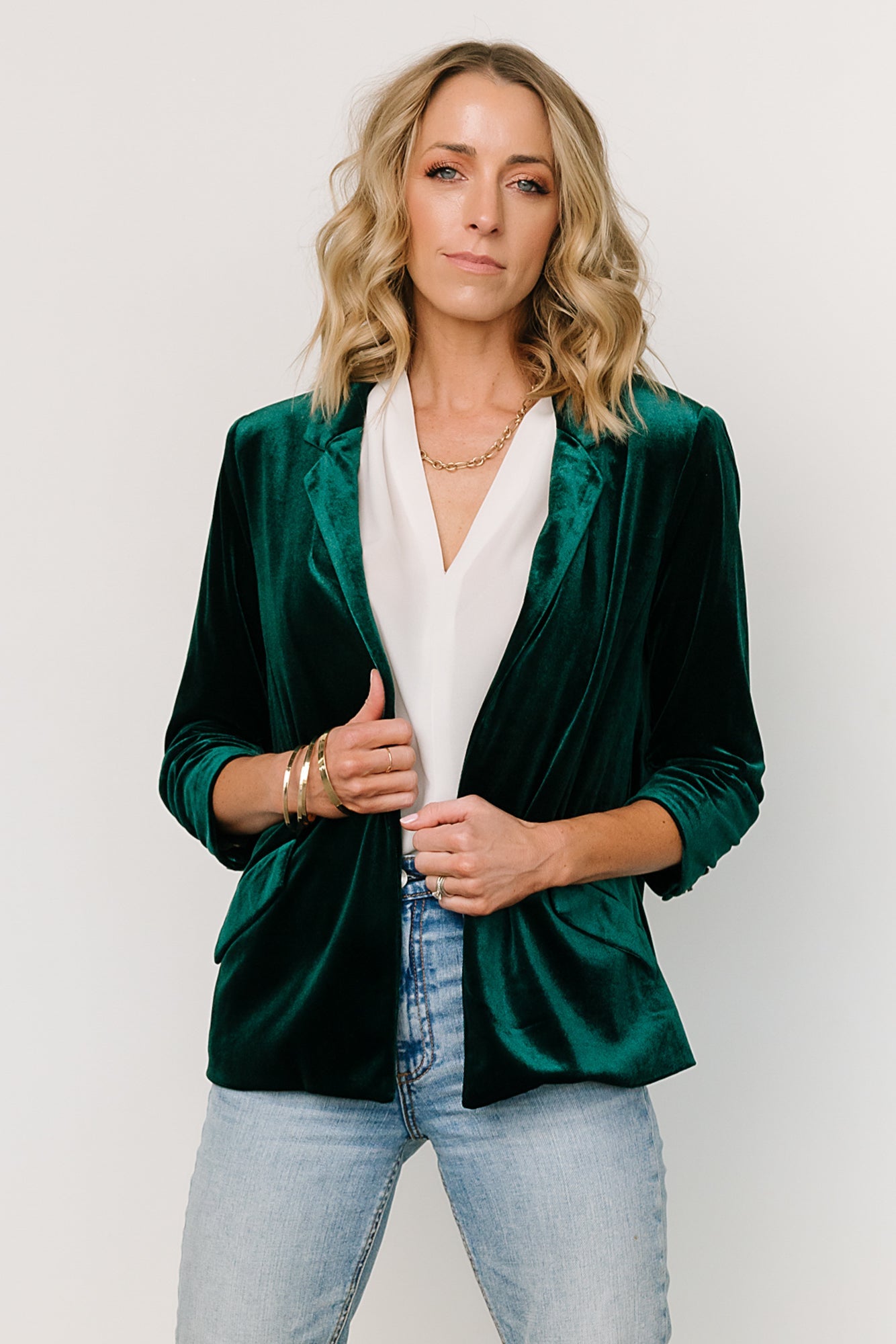 Brinton Velvet Blazer | Dark Green - Baltic Born