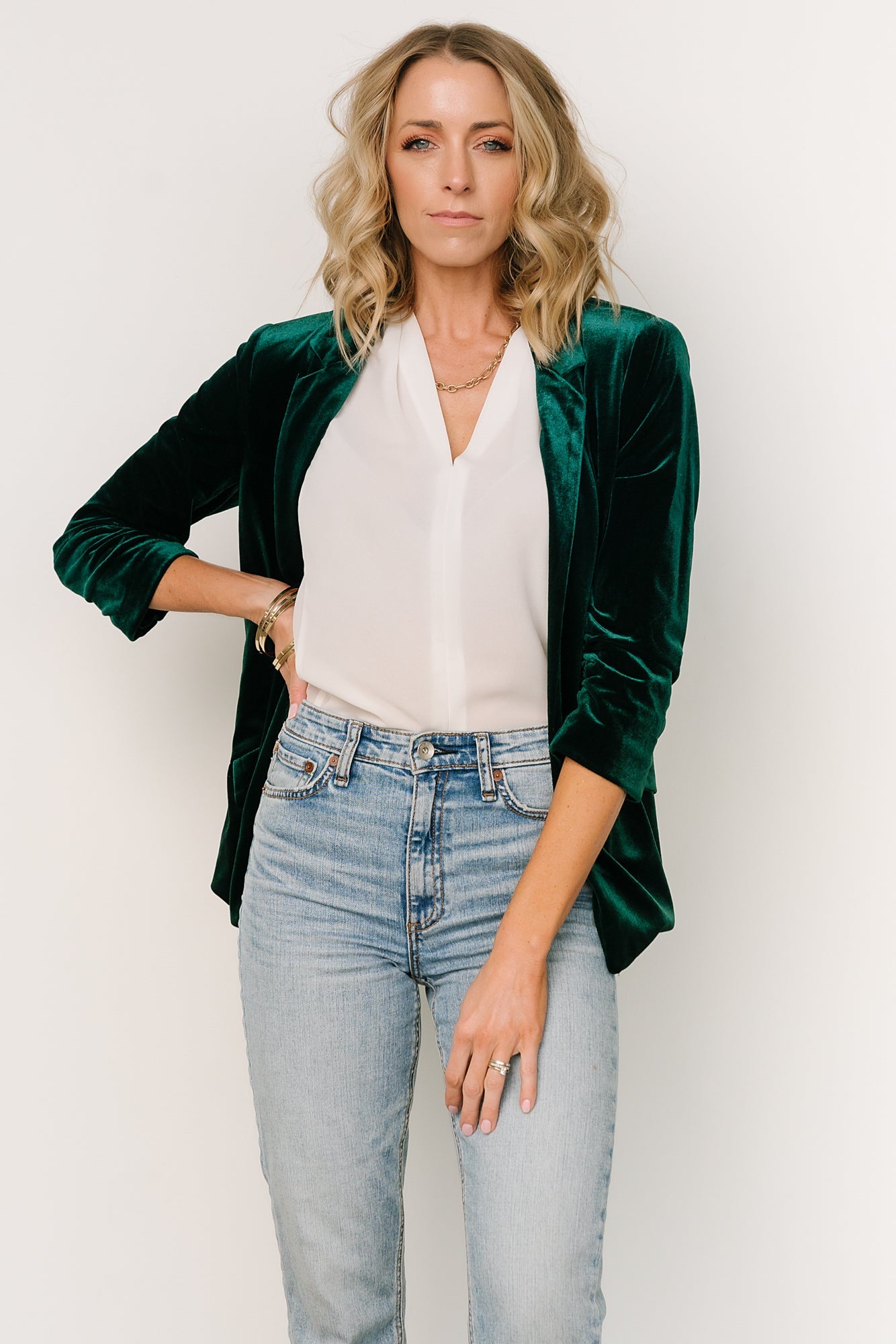 Brinton Velvet Blazer | Dark Green - Baltic Born