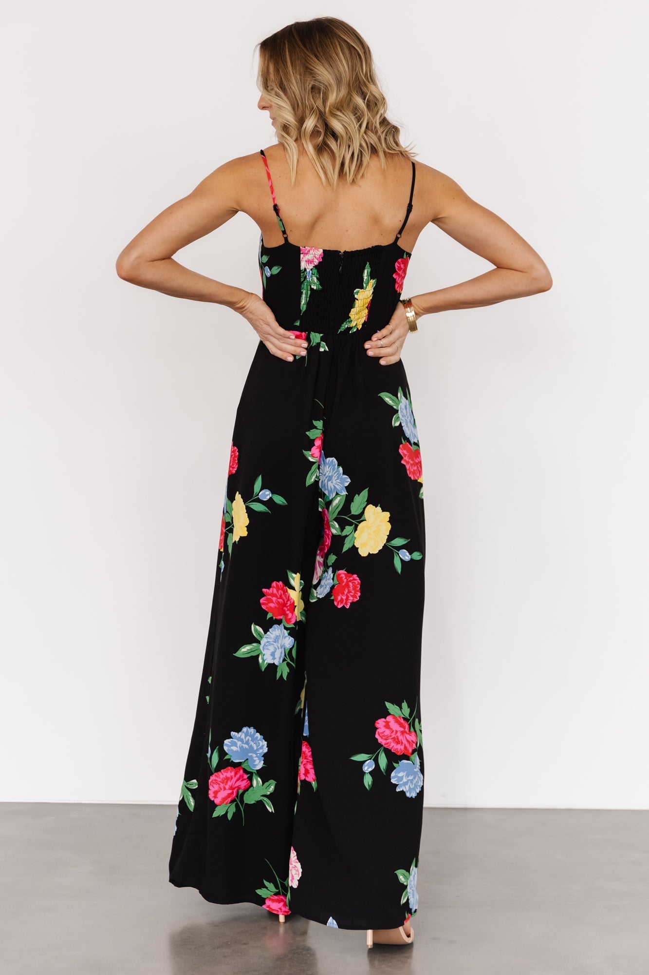 Brooklyn Wide Leg Jumpsuit | Black Floral - Baltic Born