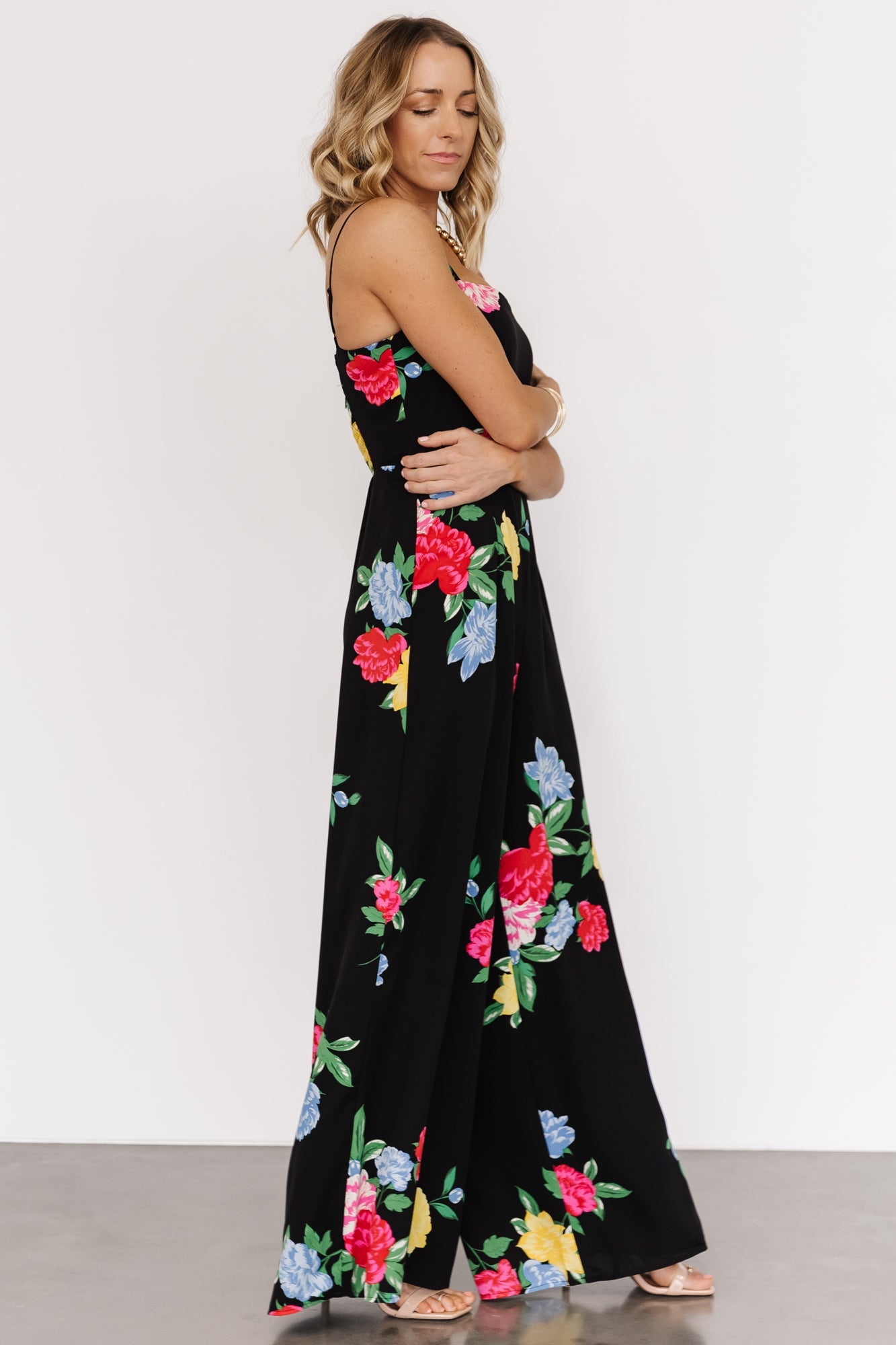 Brooklyn Wide Leg Jumpsuit | Black Floral - Baltic Born