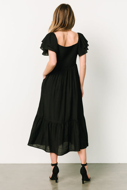 Buttercup Midi Dress | Black - Baltic Born