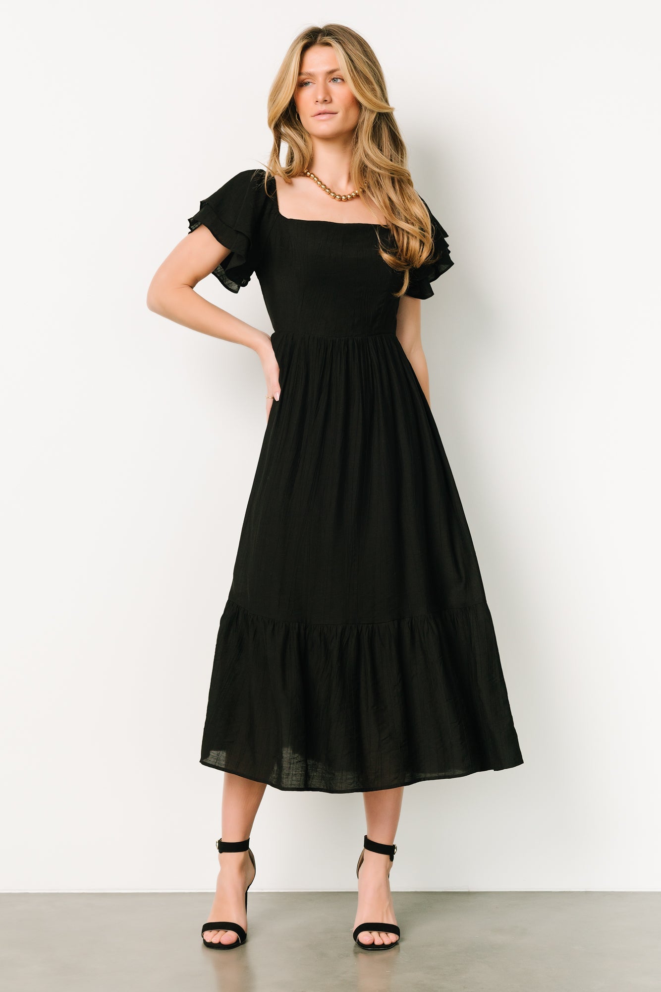 Buttercup Midi Dress | Black - Baltic Born