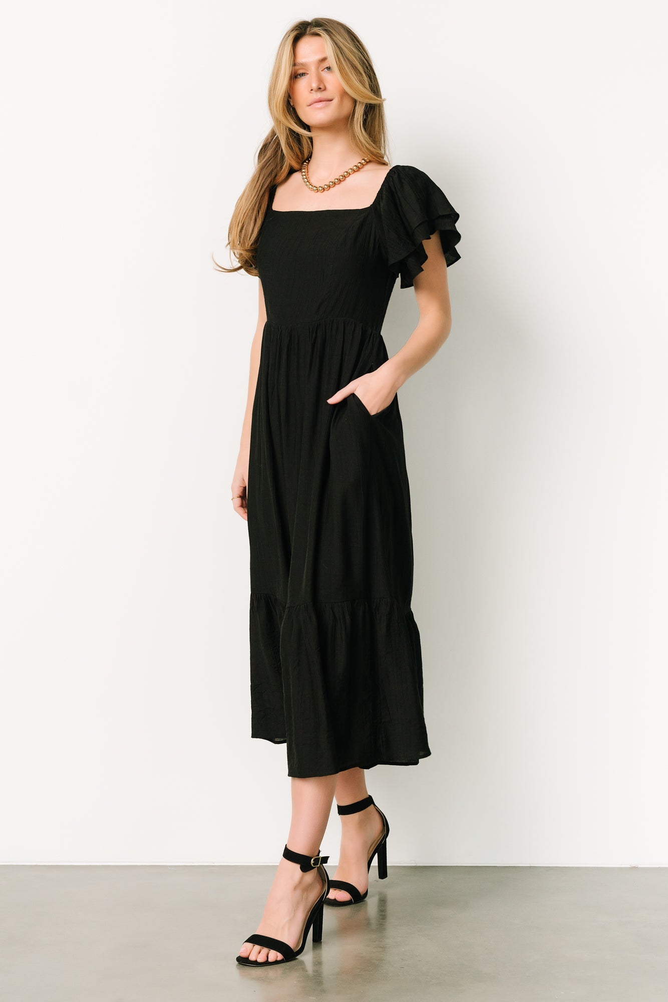 Buttercup Midi Dress | Black - Baltic Born