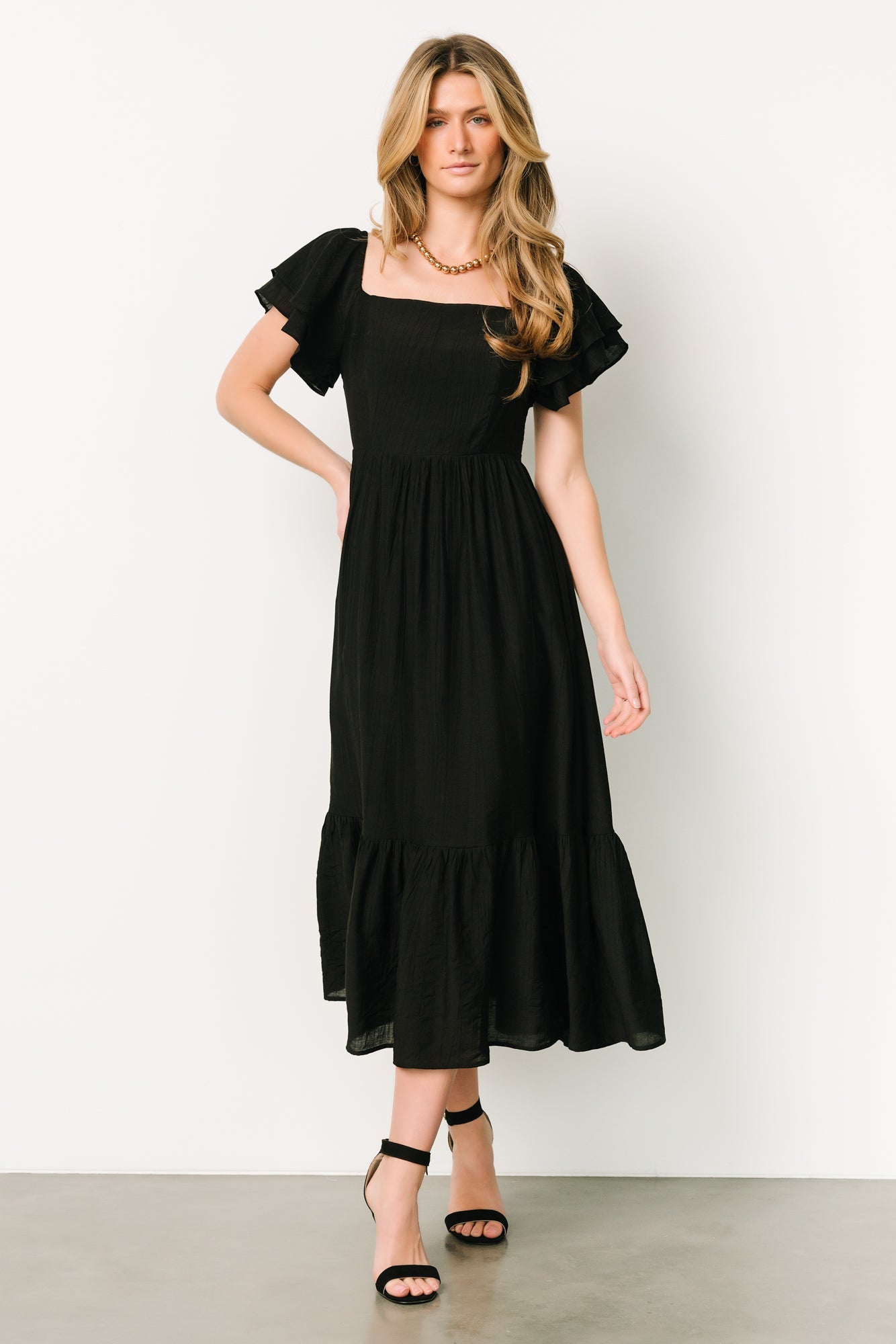 Buttercup Midi Dress | Black - Baltic Born