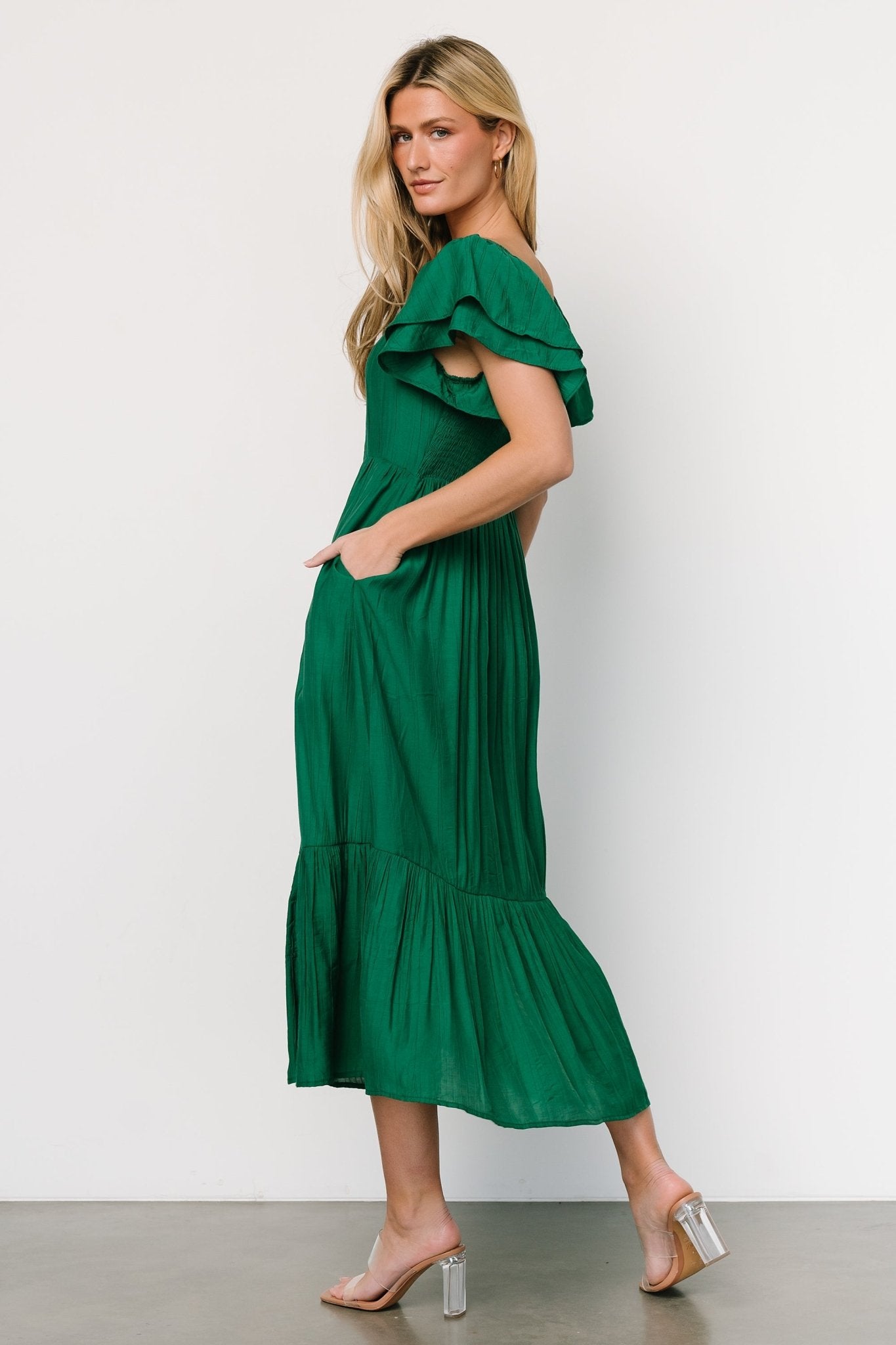 Buttercup Midi Dress Evergreen Baltic Born