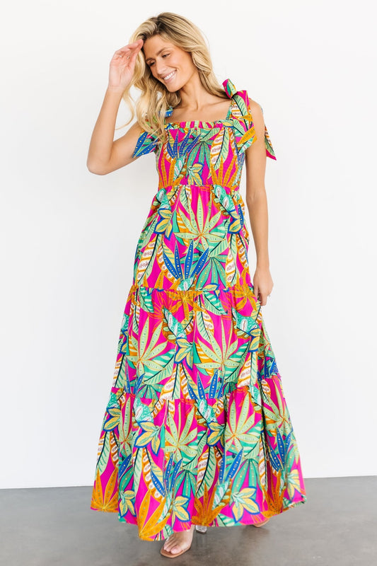 Cabana Maxi Dress | Green + Fuchsia Multi - Baltic Born