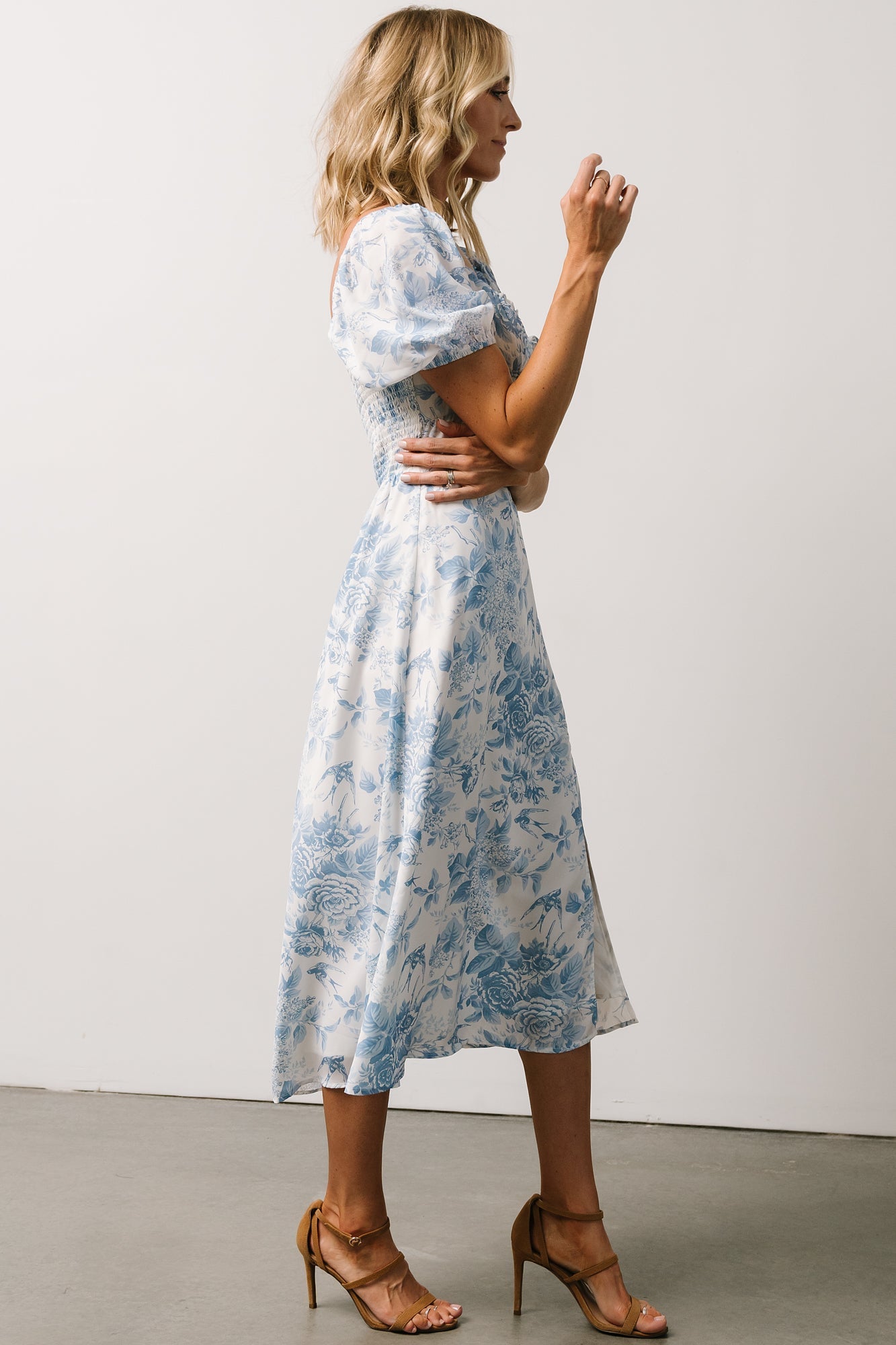 Cadence Midi Dress | Blue Floral - Baltic Born