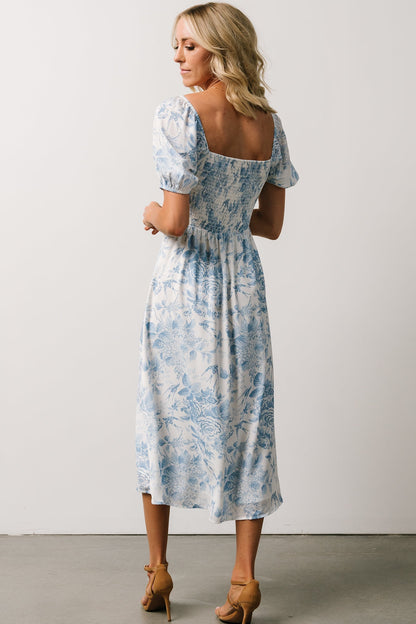 Cadence Midi Dress | Blue Floral - Baltic Born