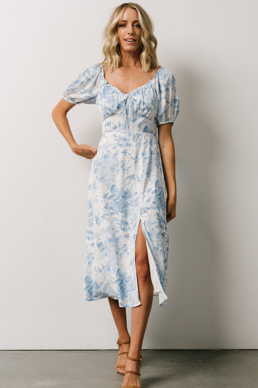 Cadence Midi Dress | Blue Floral - Baltic Born