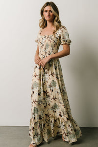 Capri Smocked Maxi Dress | Golden Print | Baltic Born