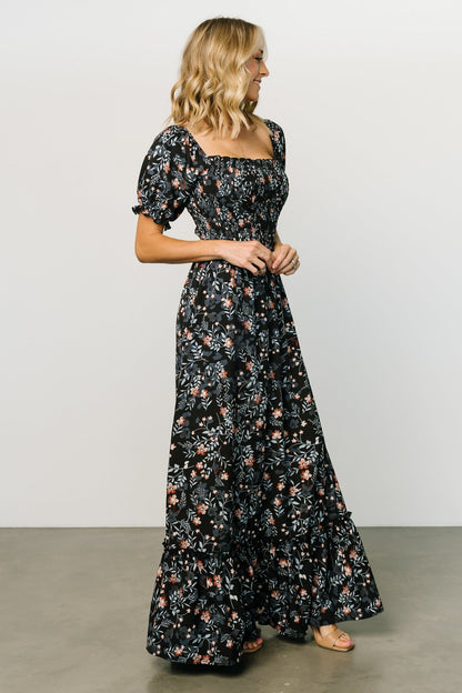 Capri Smocked Maxi Dress | Midnight Floral - Baltic Born