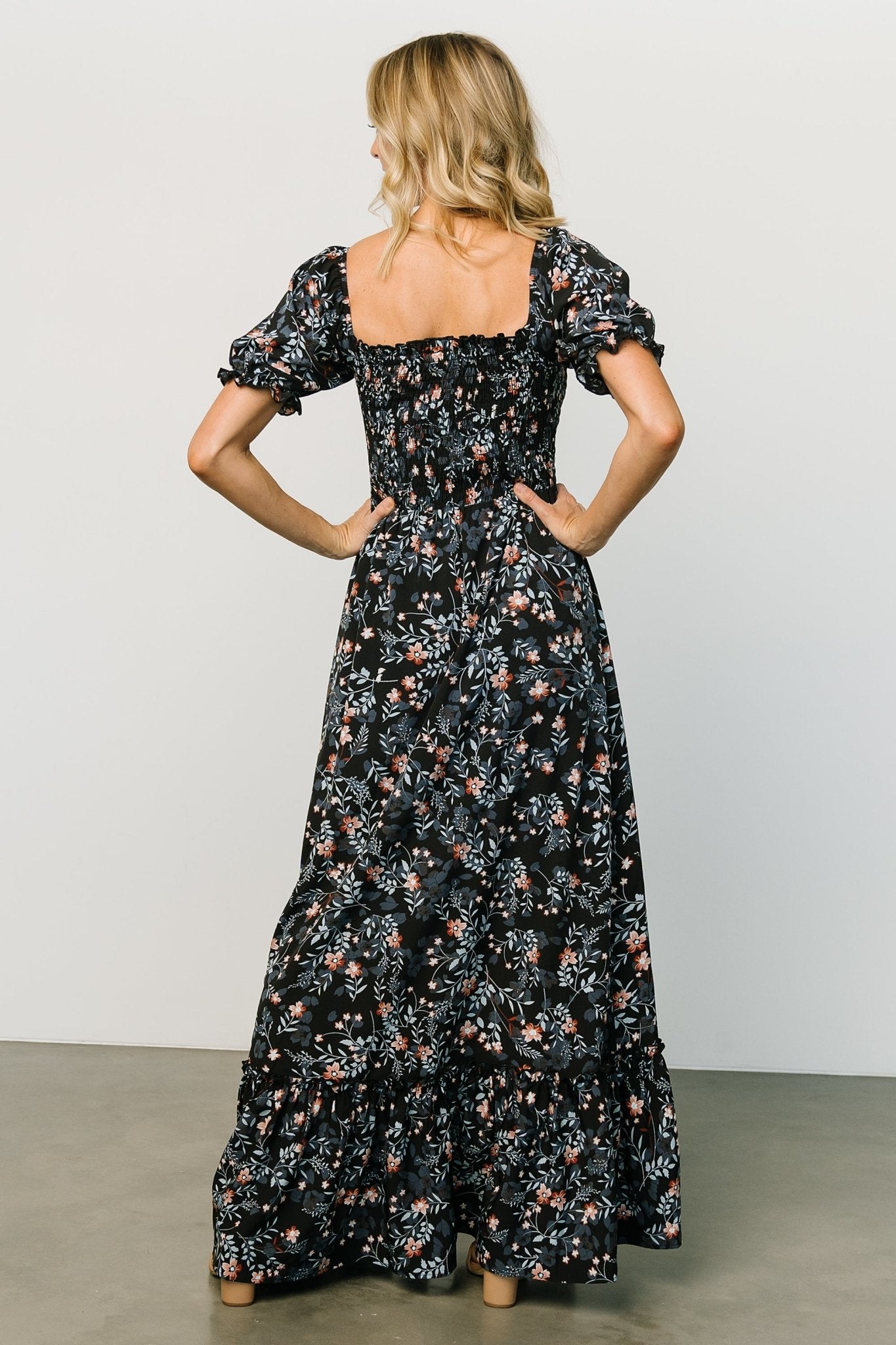 Capri Smocked Maxi Dress | Midnight Floral - Baltic Born