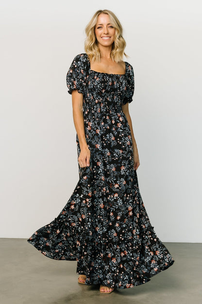 Capri Smocked Maxi Dress | Midnight Floral - Baltic Born