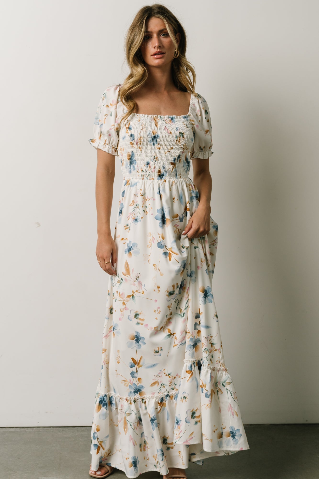 Capri Smocked Maxi Dress | Golden Print | Baltic Born