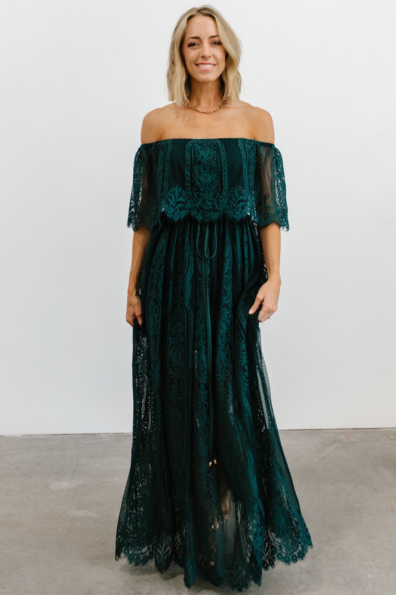Caroline Lace Maxi Dress | Emerald | Baltic Born