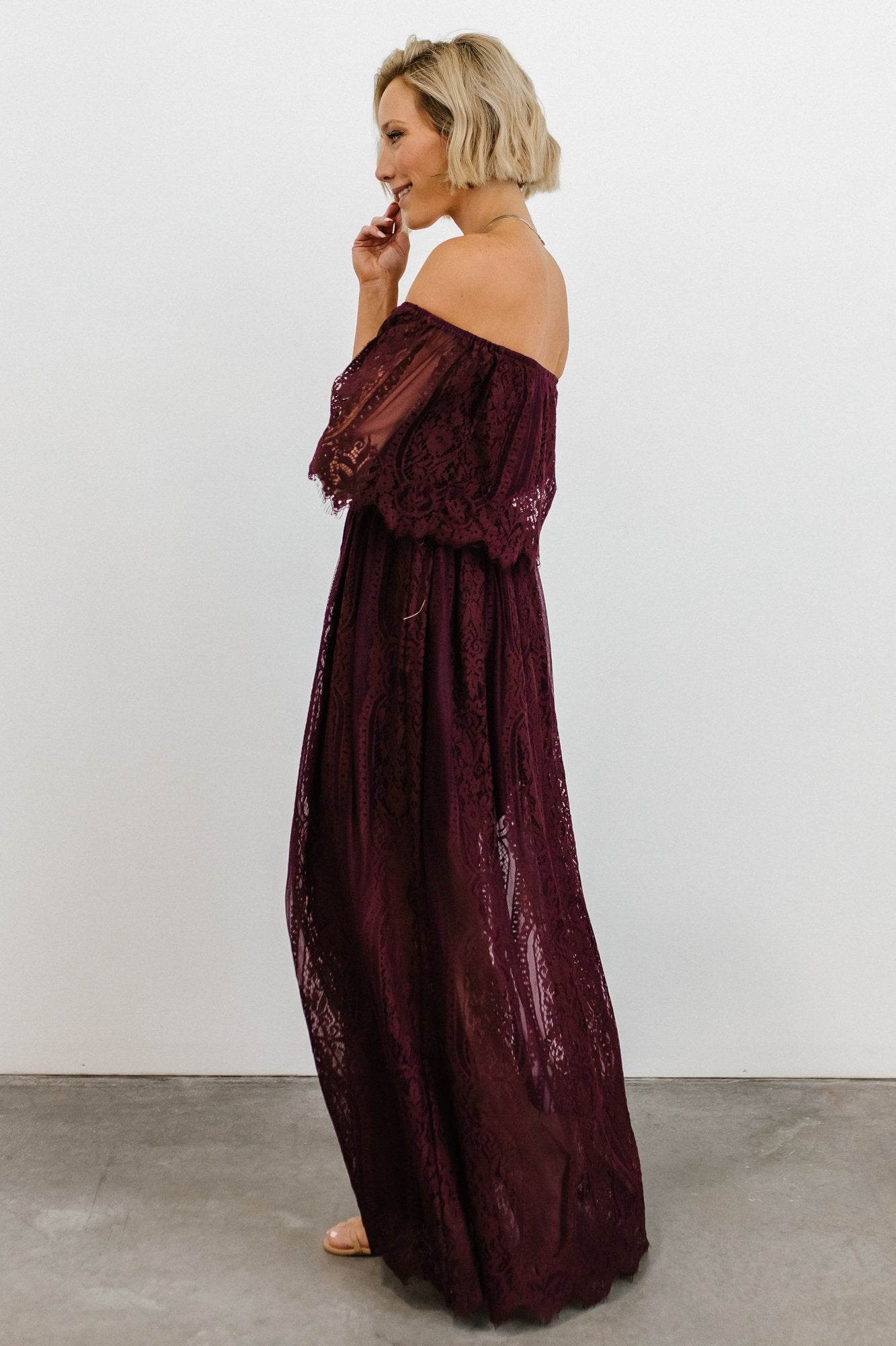 Caroline Lace Maxi Dress | Mulberry - Baltic Born