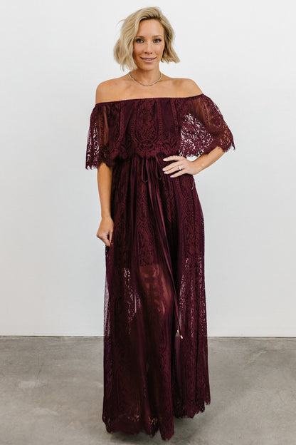 Caroline Lace Maxi Dress | Mulberry - Baltic Born