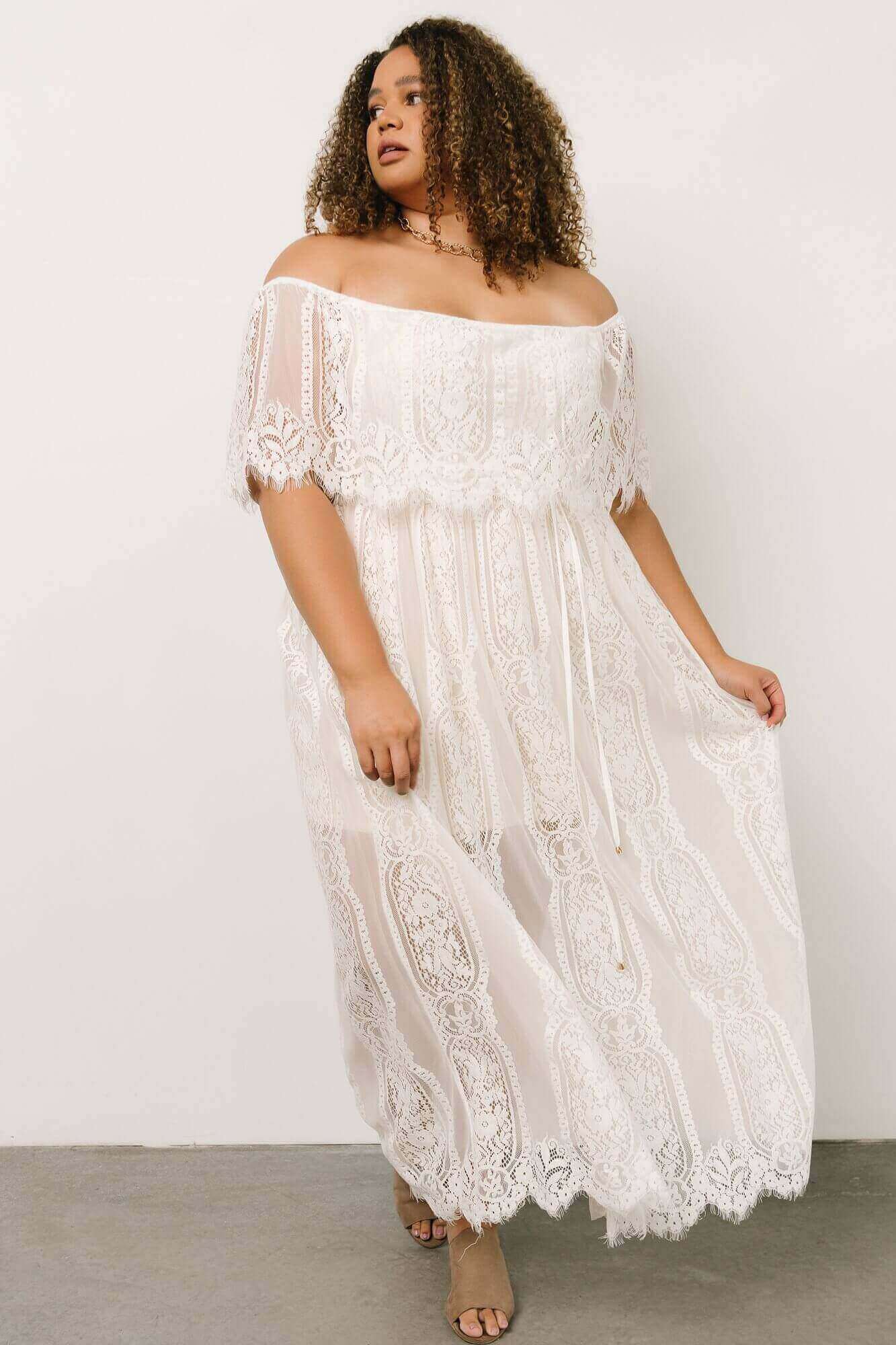 Caroline Lace Maxi Dress | Off White - Baltic Born