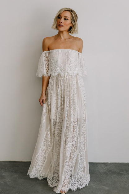 Caroline Lace Maxi Dress | Off White - Baltic Born