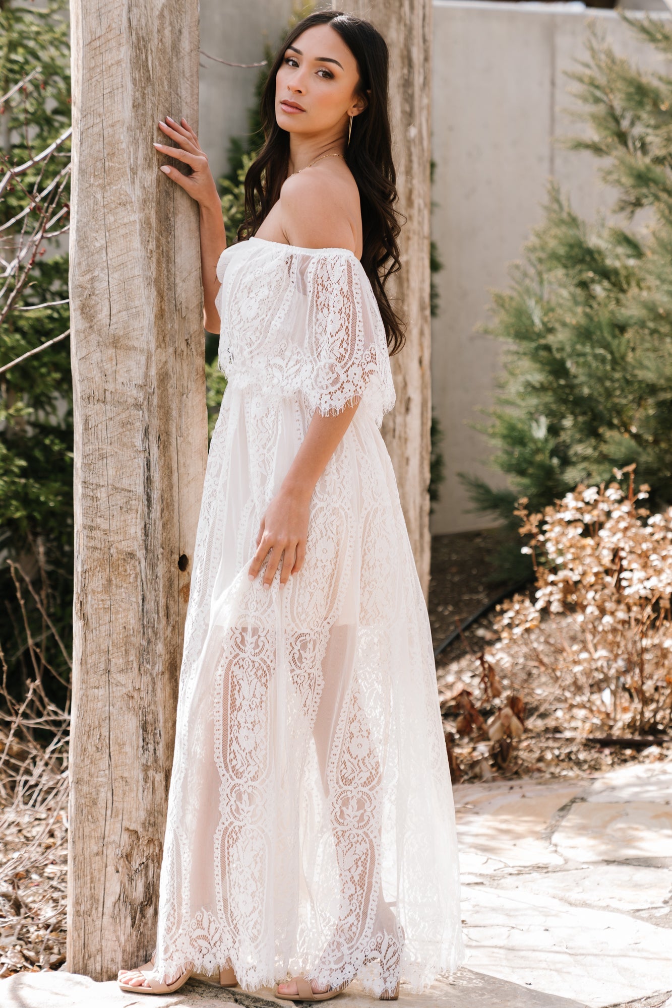 Caroline Lace Maxi Dress | Off White - Baltic Born