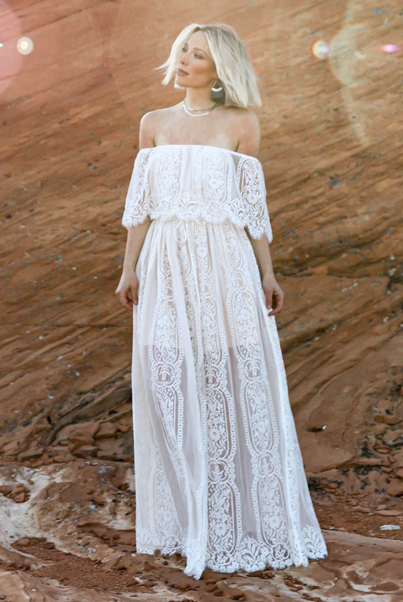 Caroline Lace Maxi Dress | Off White - Baltic Born