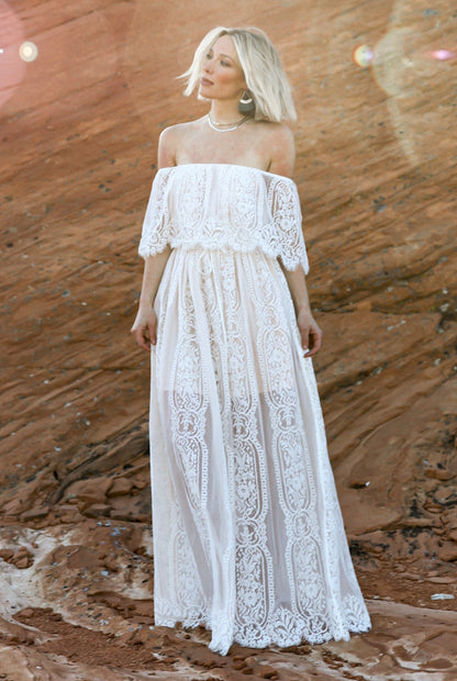 Caroline Lace Maxi Dress | Off White - Baltic Born