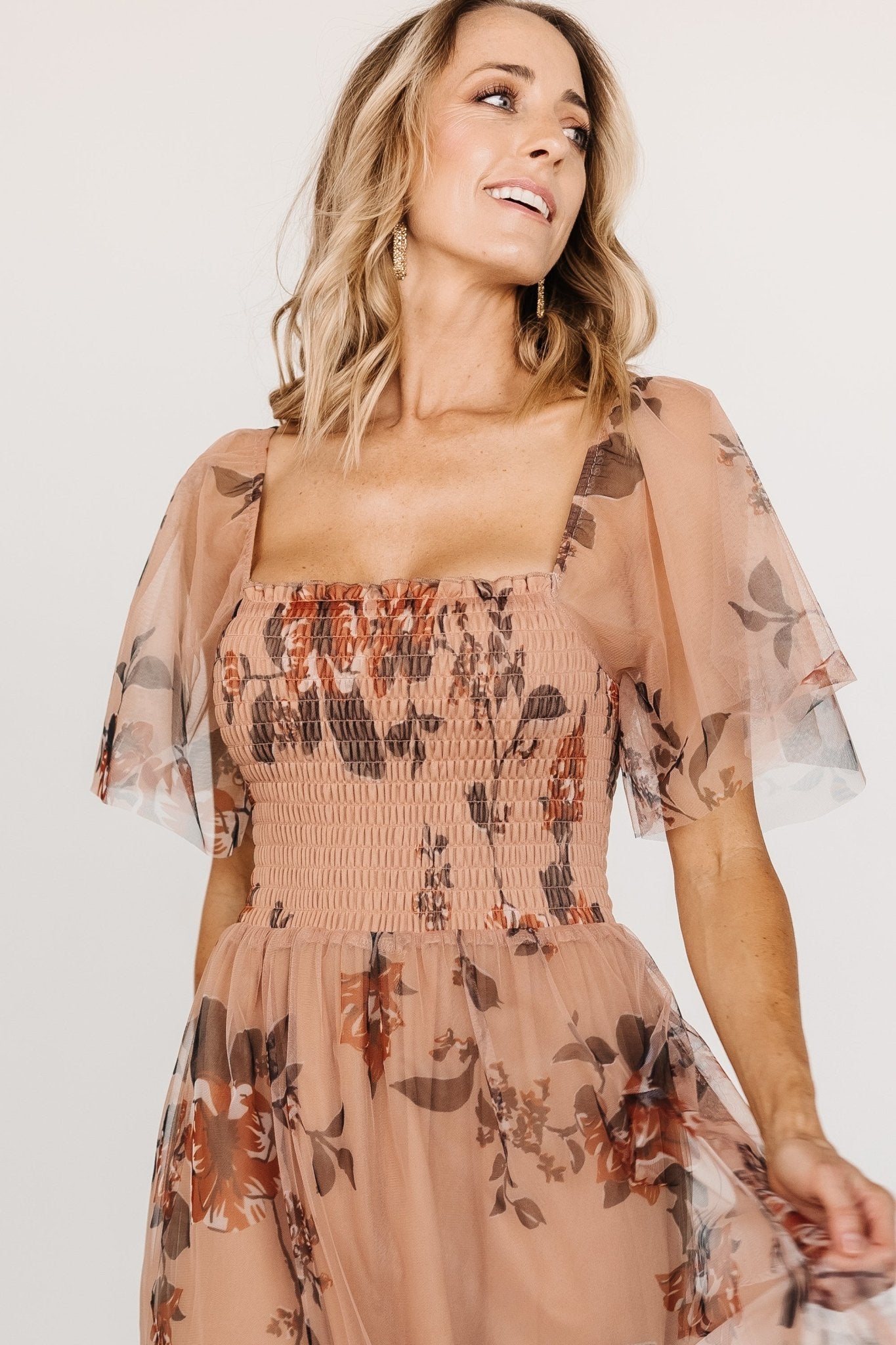 Cassandra Tulle Maxi Dress | Copper Floral - Baltic Born