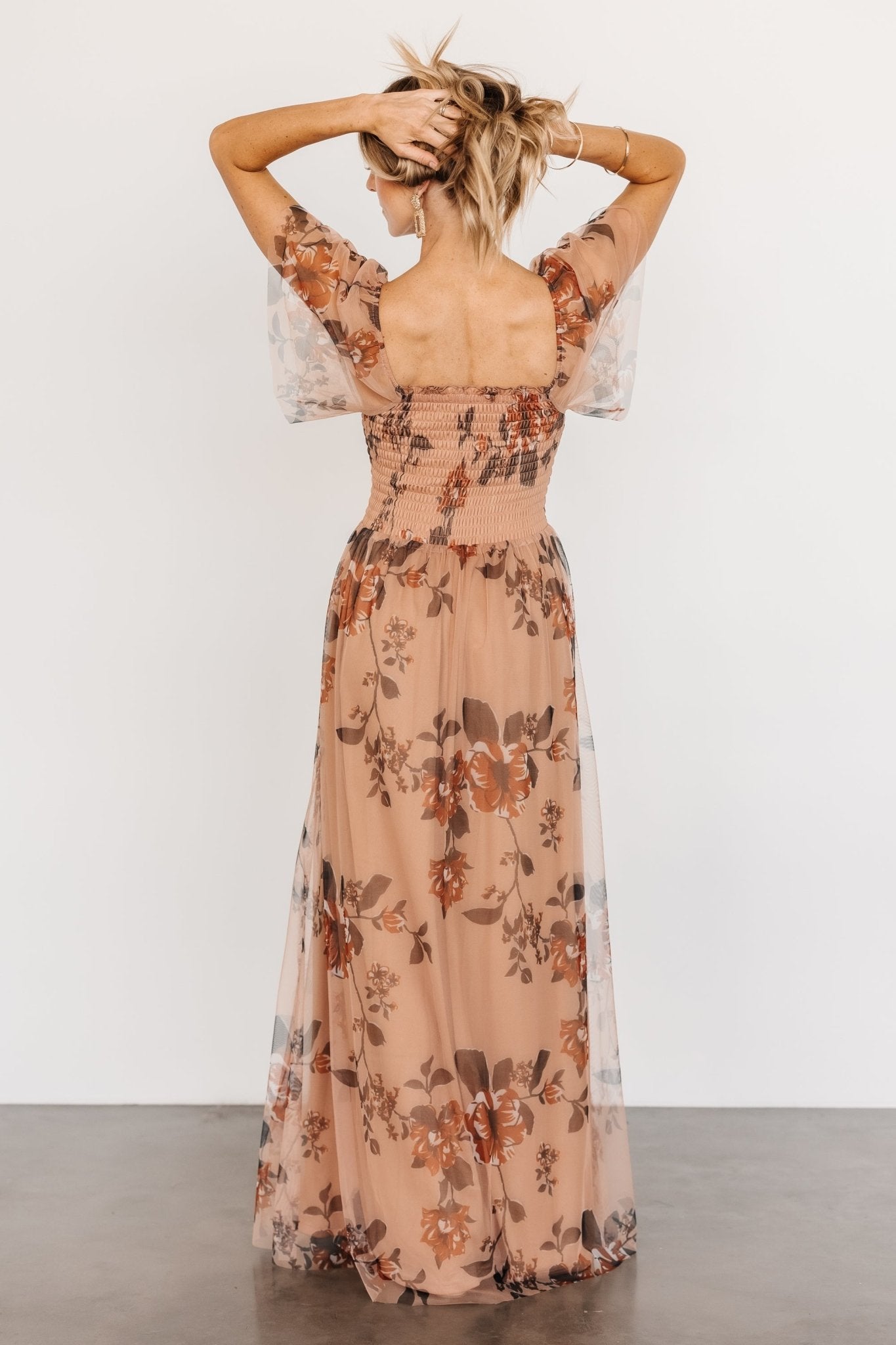 Cassandra Tulle Maxi Dress | Copper Floral - Baltic Born