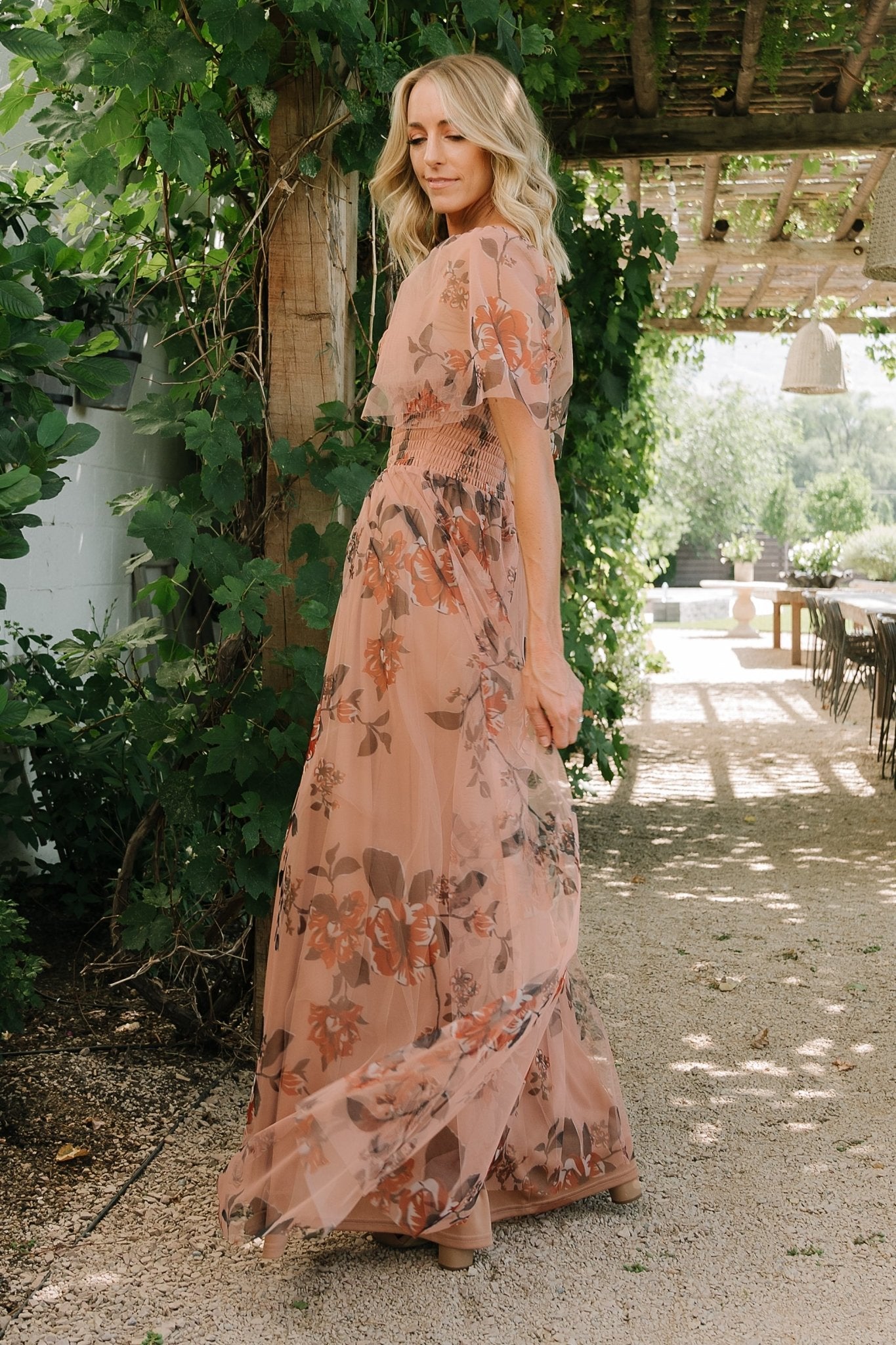 Cassandra Tulle Maxi Dress | Copper Floral - Baltic Born