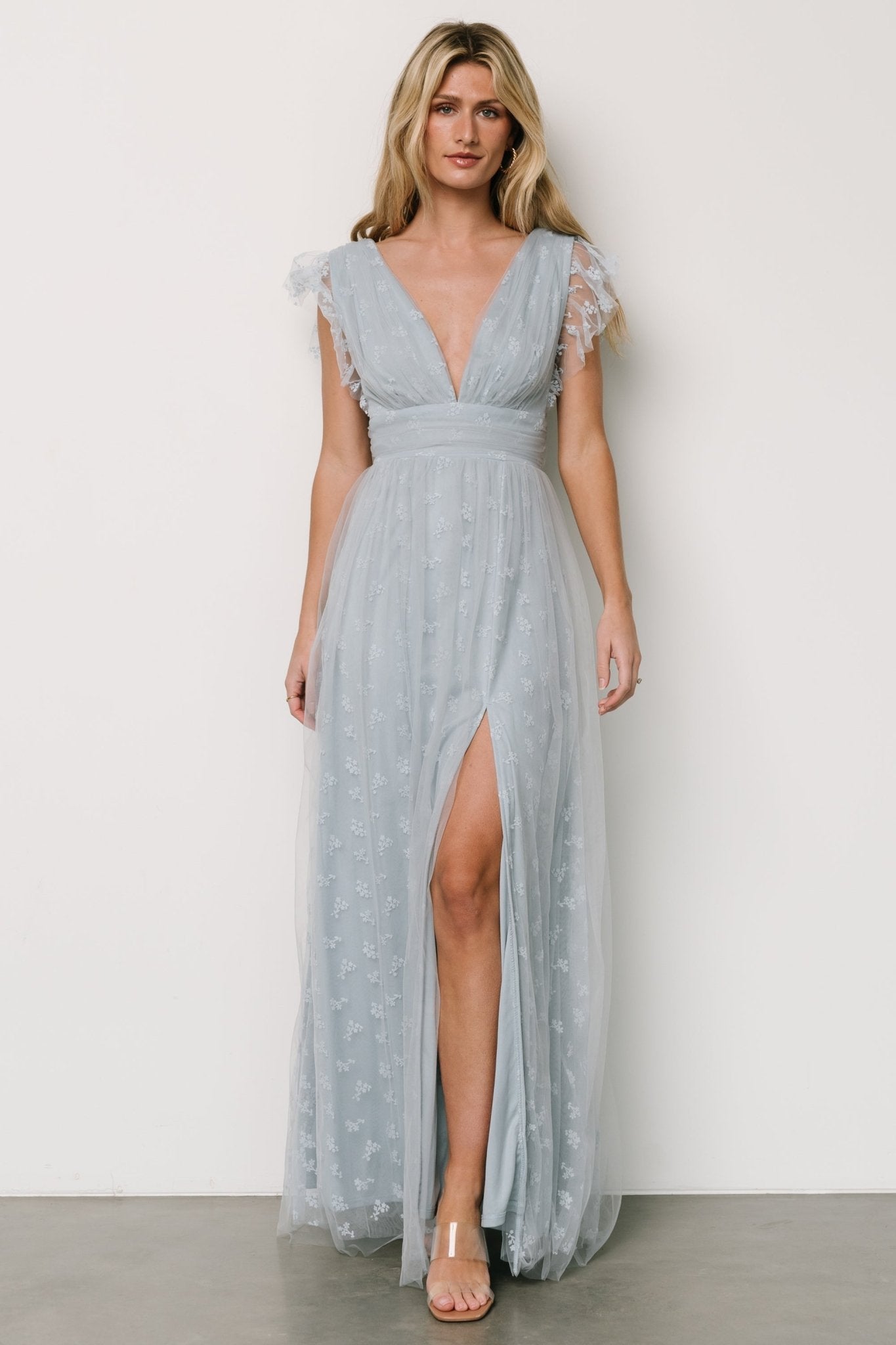 Caterina Tulle Maxi Dress | Light Blue - Baltic Born