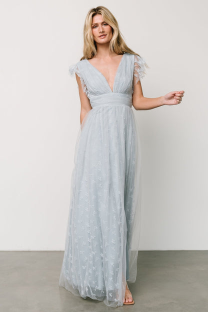 Caterina Tulle Maxi Dress | Light Blue - Baltic Born