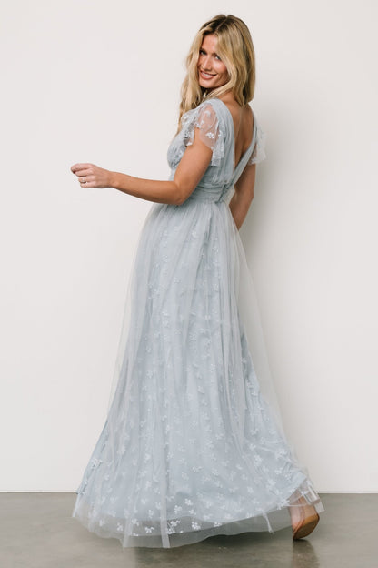 Caterina Tulle Maxi Dress | Light Blue - Baltic Born