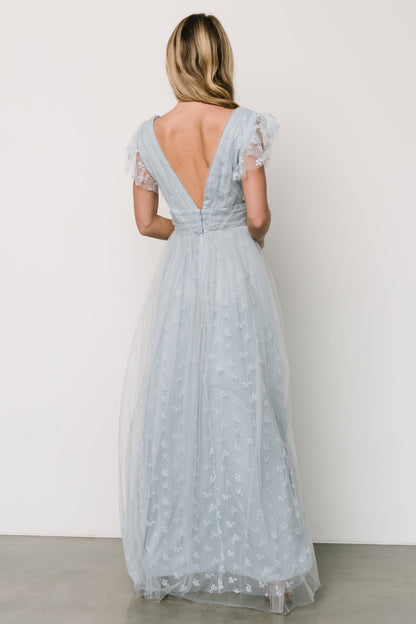 Caterina Tulle Maxi Dress | Light Blue - Baltic Born