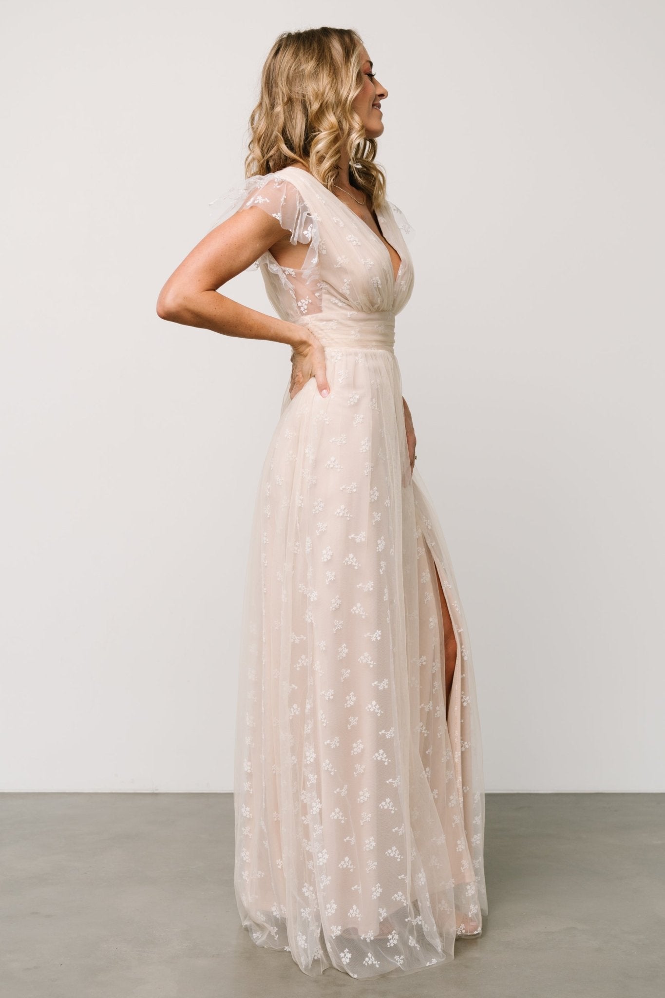 Caterina Tulle Maxi Dress | Natural + White - Baltic Born