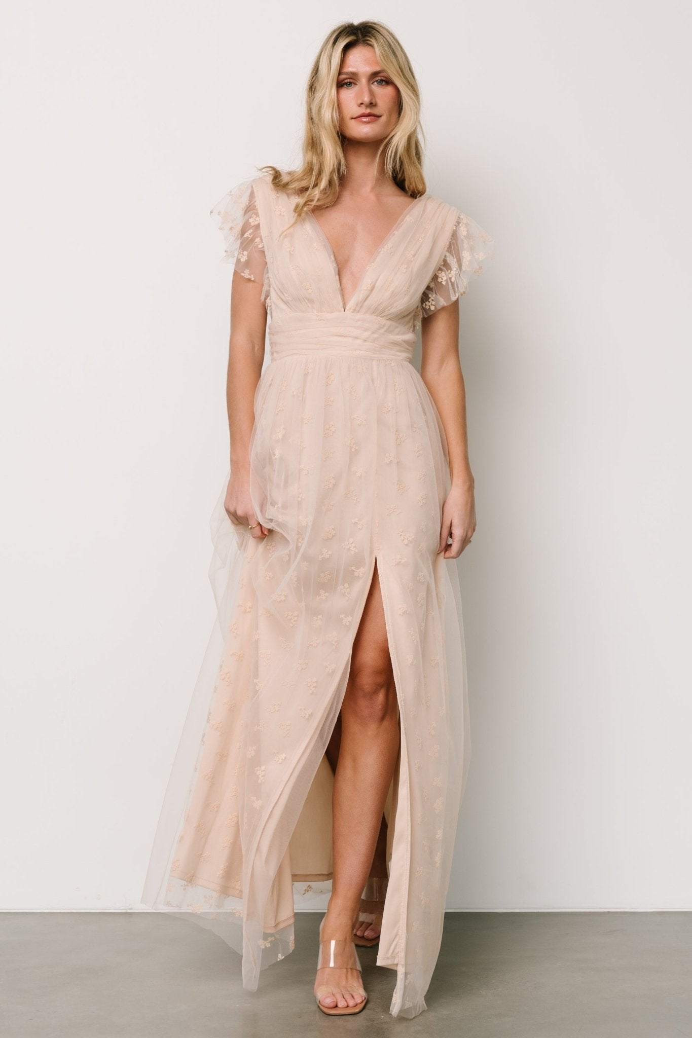 Caterina Tulle Maxi Dress | Nude Blush - Baltic Born