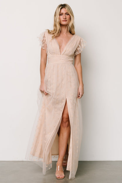 Caterina Tulle Maxi Dress | Nude Blush - Baltic Born