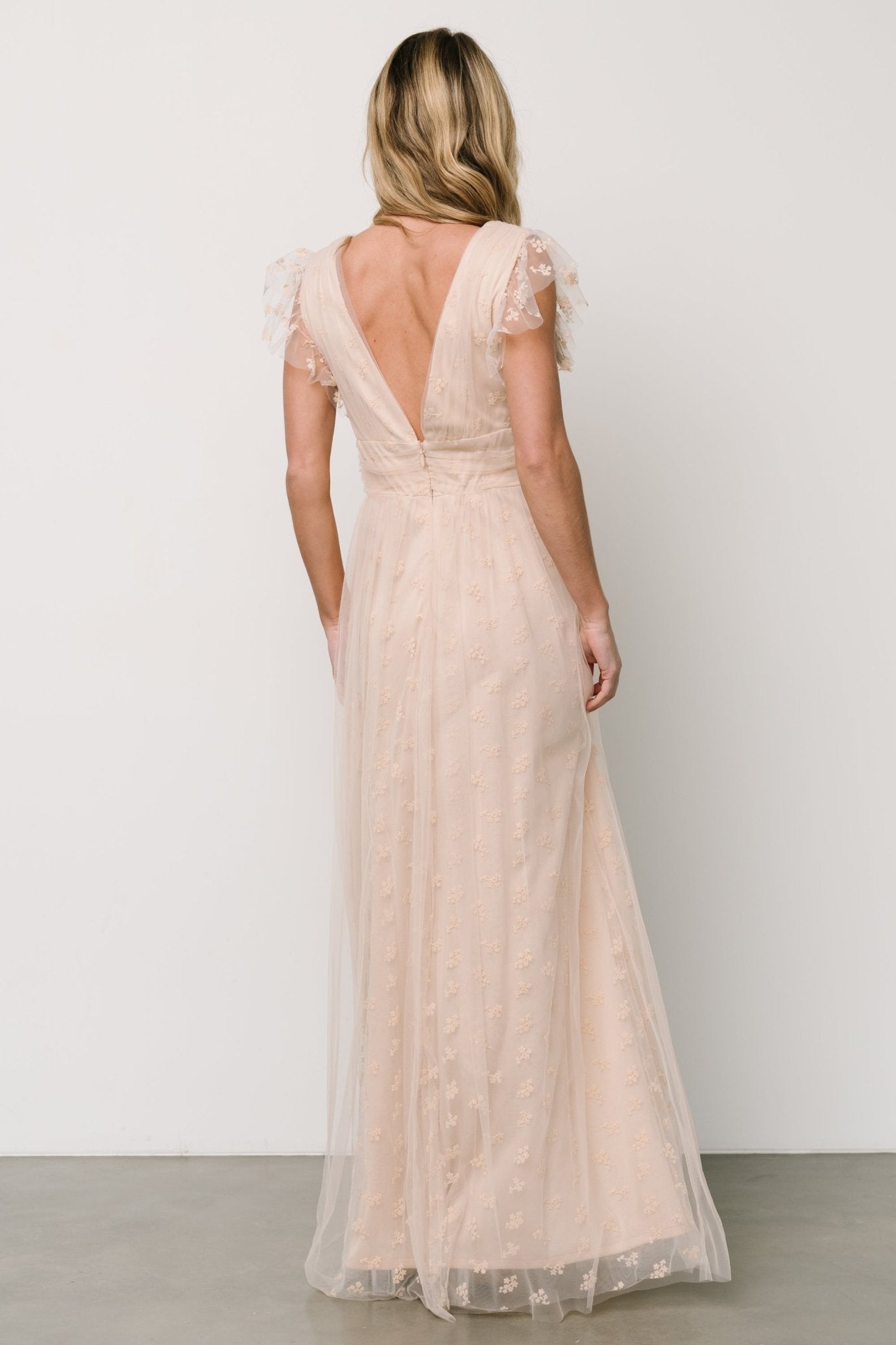 Caterina Tulle Maxi Dress | Nude Blush - Baltic Born