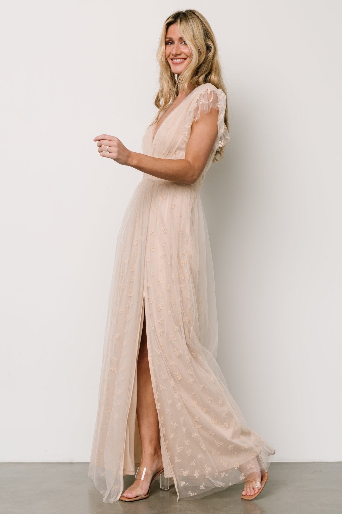 Caterina Tulle Maxi Dress | Nude Blush - Baltic Born