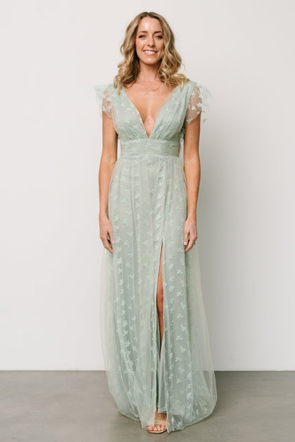 Caterina Tulle Maxi Dress | Sage - Baltic Born