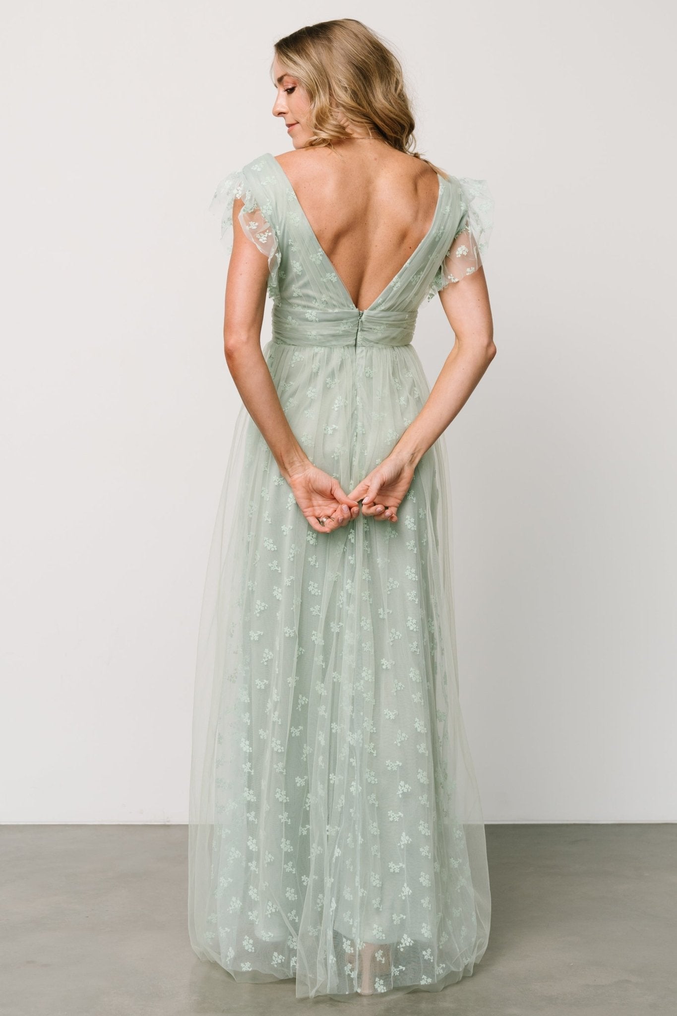 Caterina Tulle Maxi Dress | Sage - Baltic Born