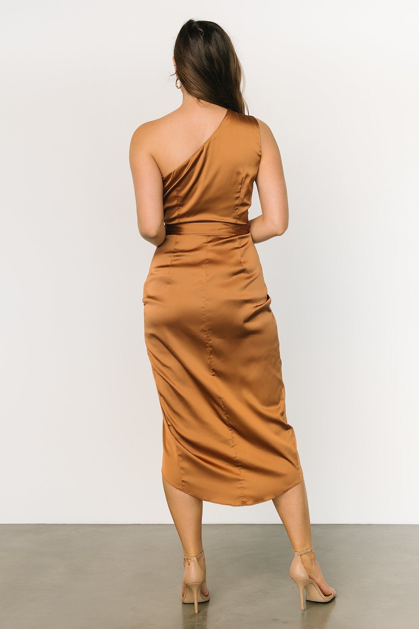 Celia One Shoulder Midi Dress | Bronze - Baltic Born