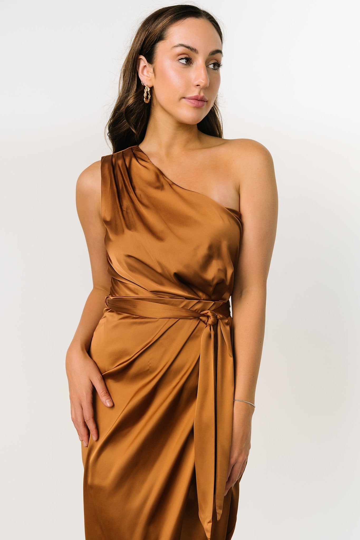 Celia One Shoulder Midi Dress | Bronze - Baltic Born